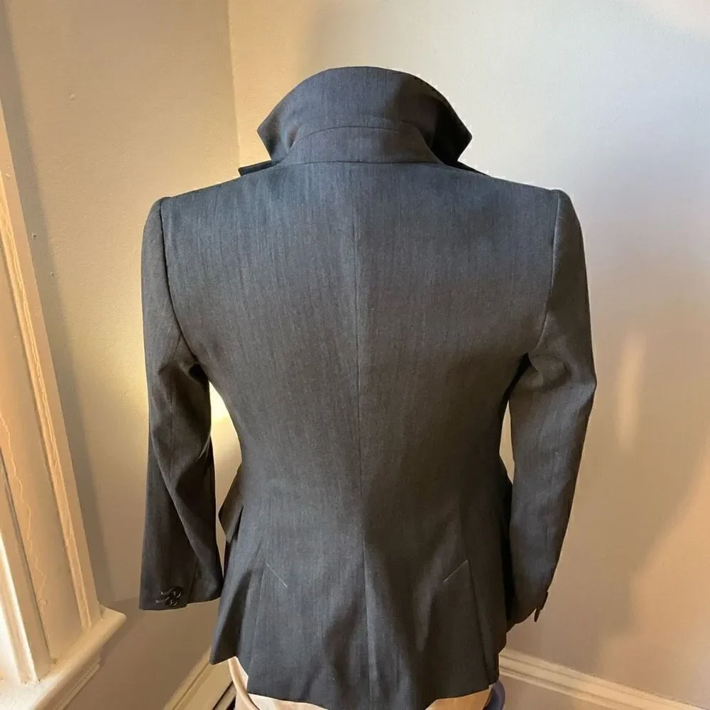 Vintage United Colors of Benetton, 3 Button Fitted Blazer, XS, Grey. Pockets!